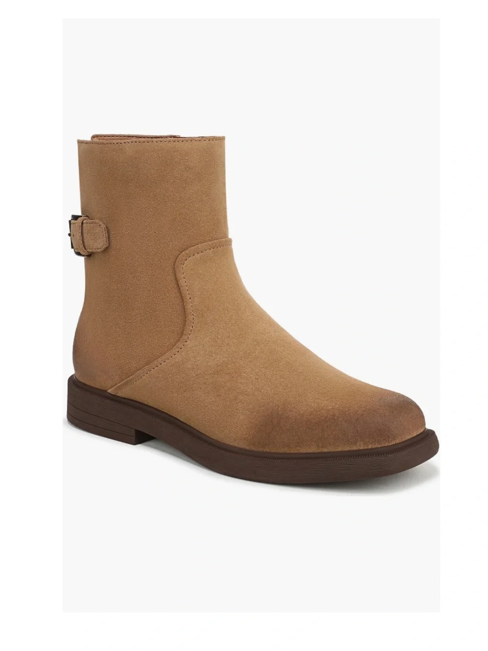 Franco Sarto Pippen Square Toe Boot Brown Leather Women’s Size 8 Moto Inspired